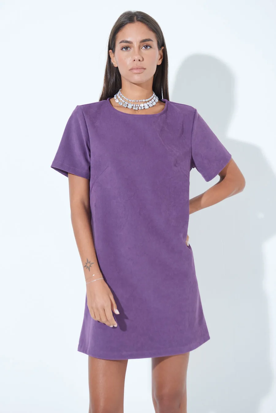 Minimalist short sleeve shift dress wholesale