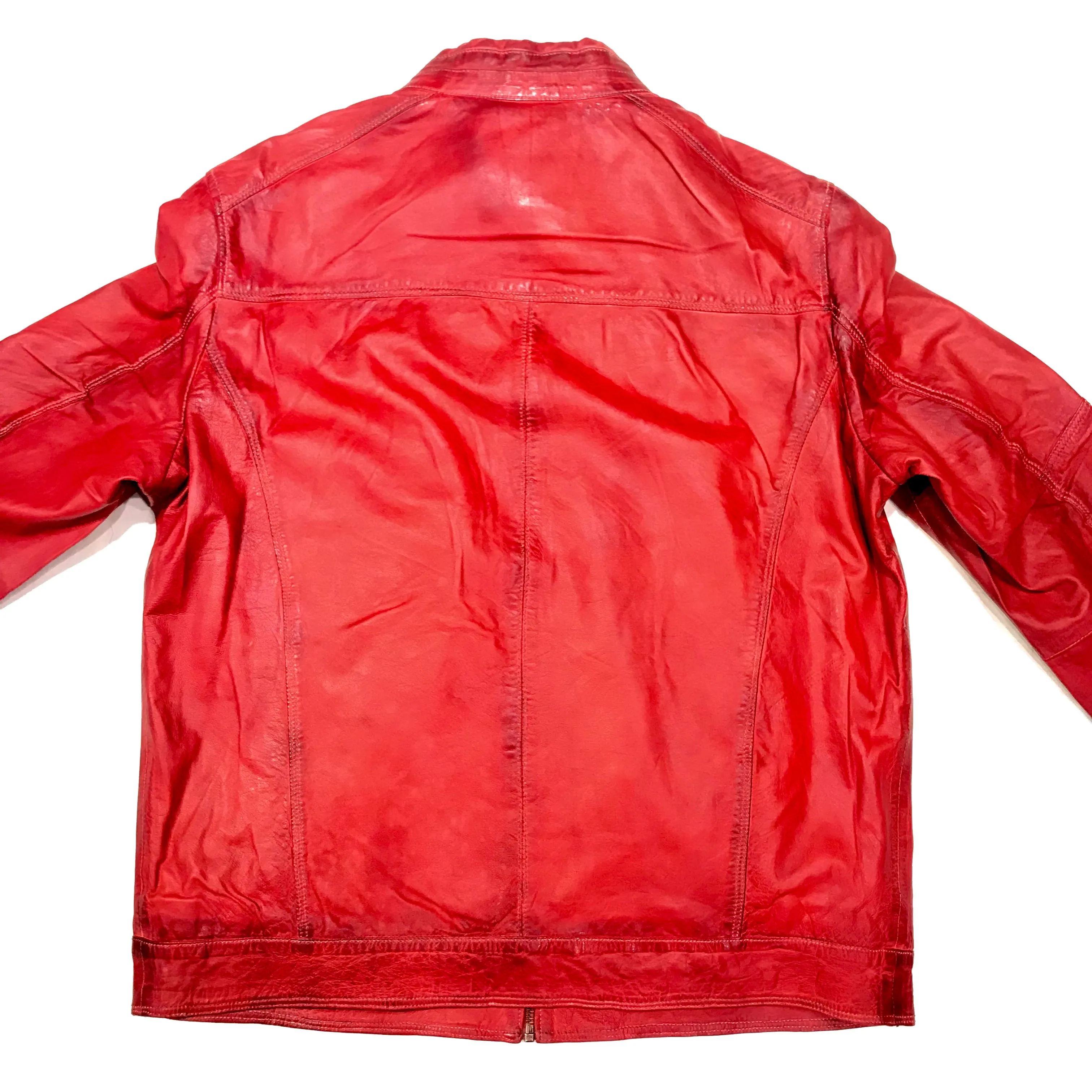 Missani Le Collezioni Men's Red Lambskin Leather Jacket