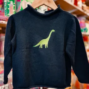 Monogrammed DINOSAUR Jersey Rollneck Sweater-