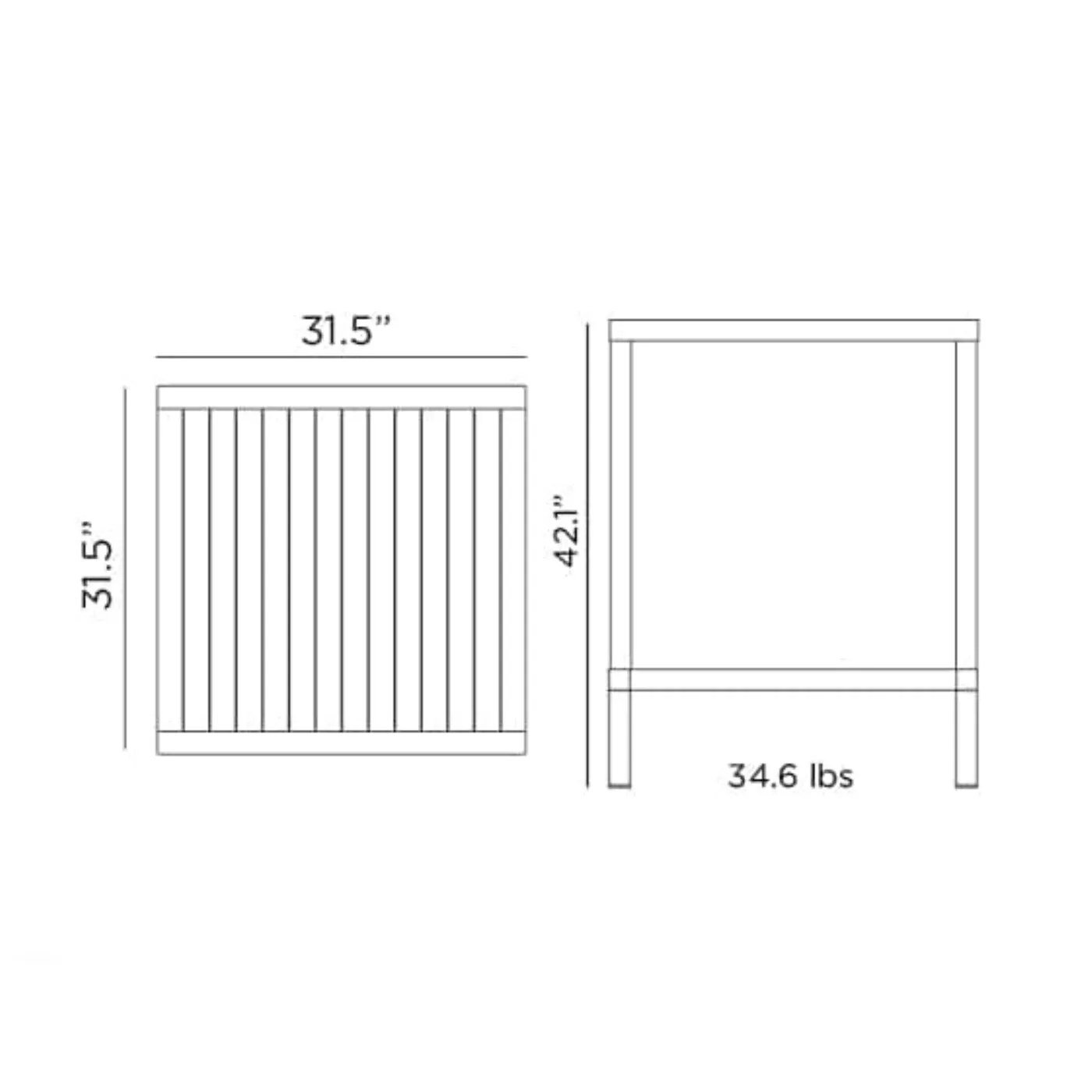 Nardi Cube 80 Outdoor Bar Table