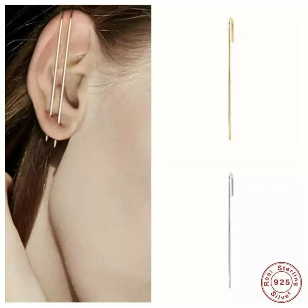 Needle Ear Climber Earrings - Gold or Silver