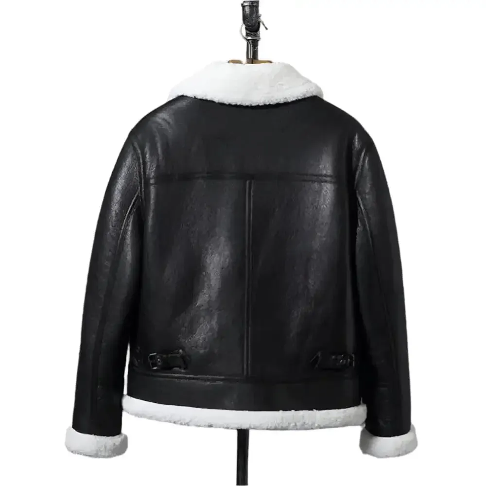 New Black B3 Shearling Jacket - Men's Sheepskin Coat