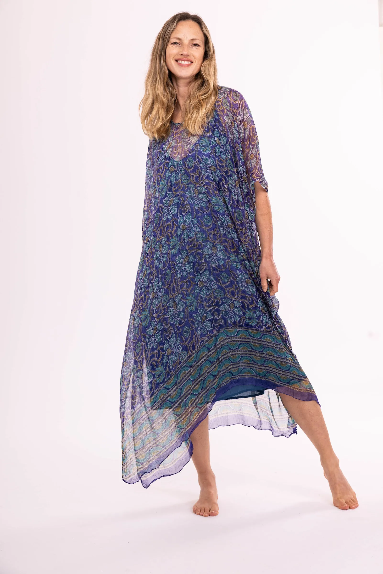 New Venus Dress Hand Block Printed in Chiffon SS224