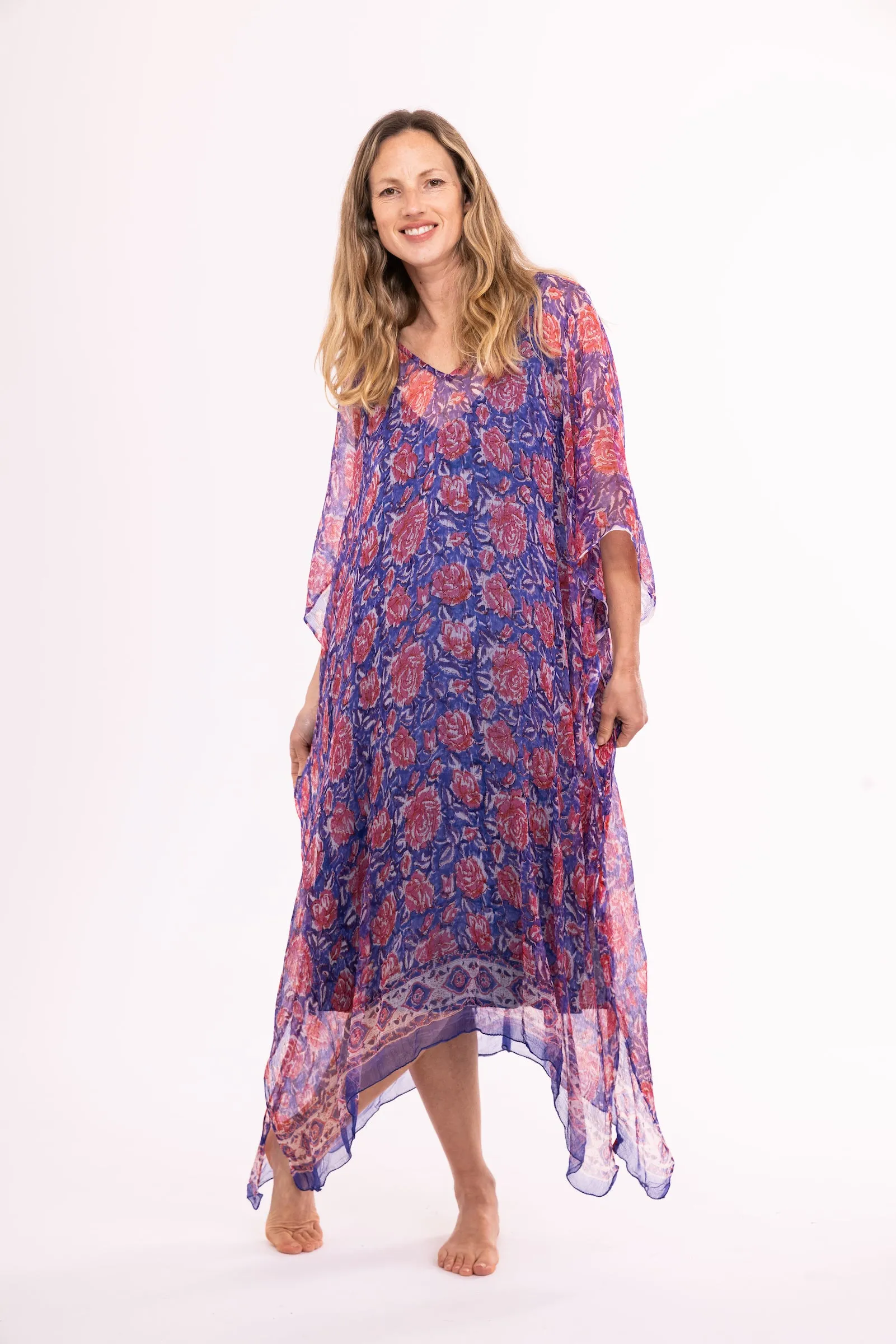 New Venus Dress Hand Block Printed in Chiffon SS224