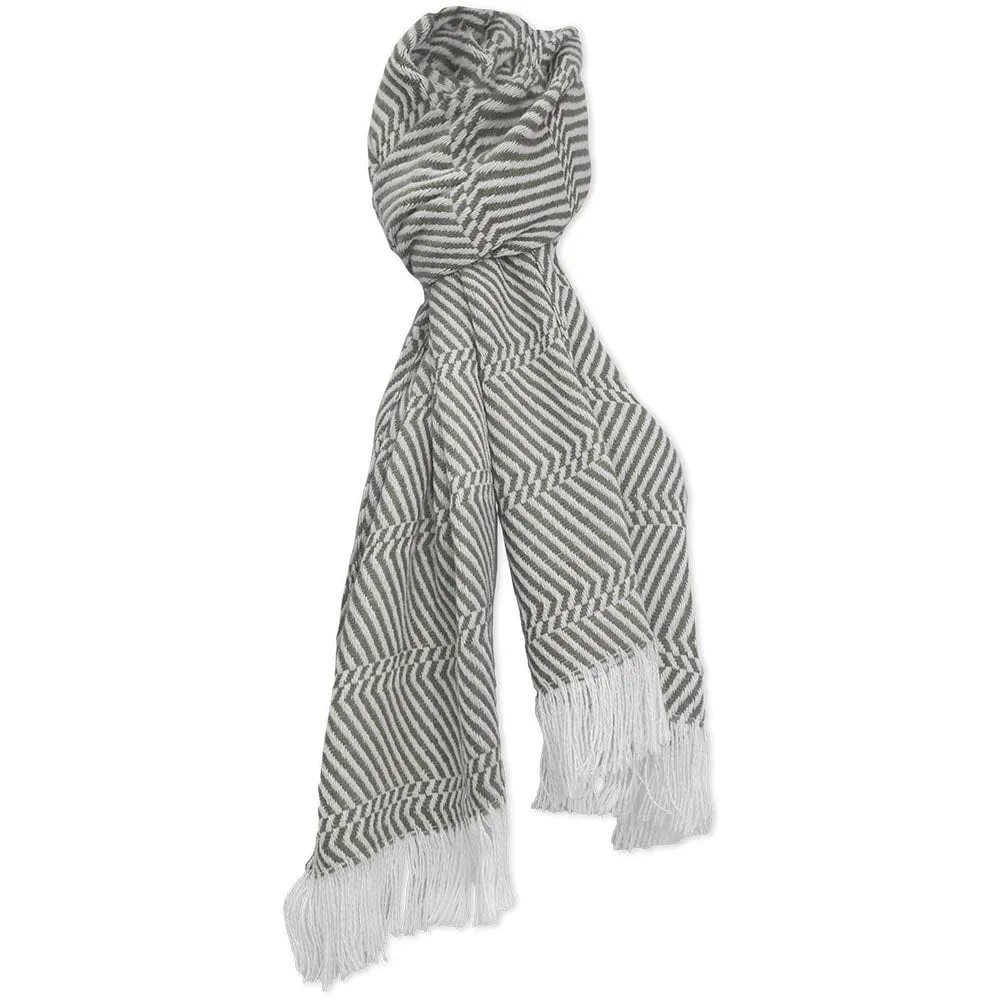 North Star Herringbone Stripe Alzheimer's Scarf - Green