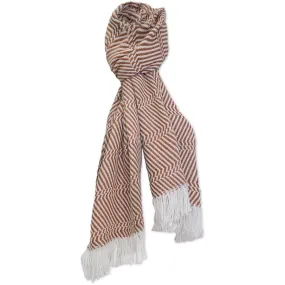 North Star Herringbone Stripe Alzheimer's Scarf - Rust