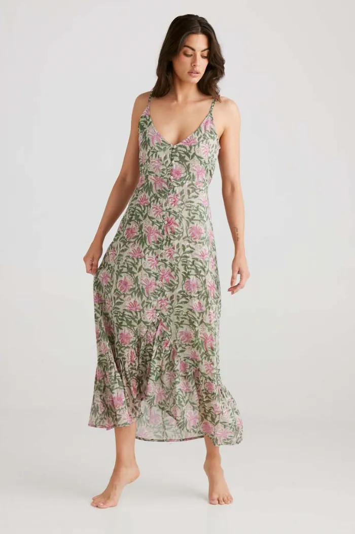 Oasis Dress, Lotus Vine