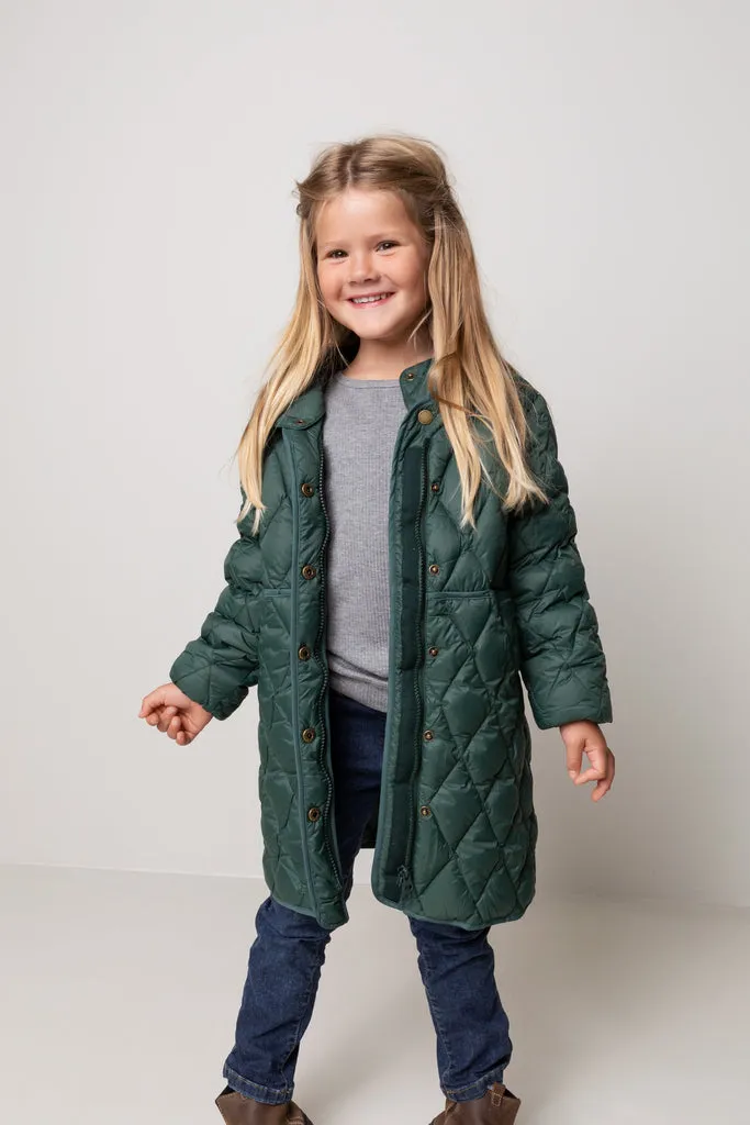 Oksana, Puffer Jacket - Dark Leaf