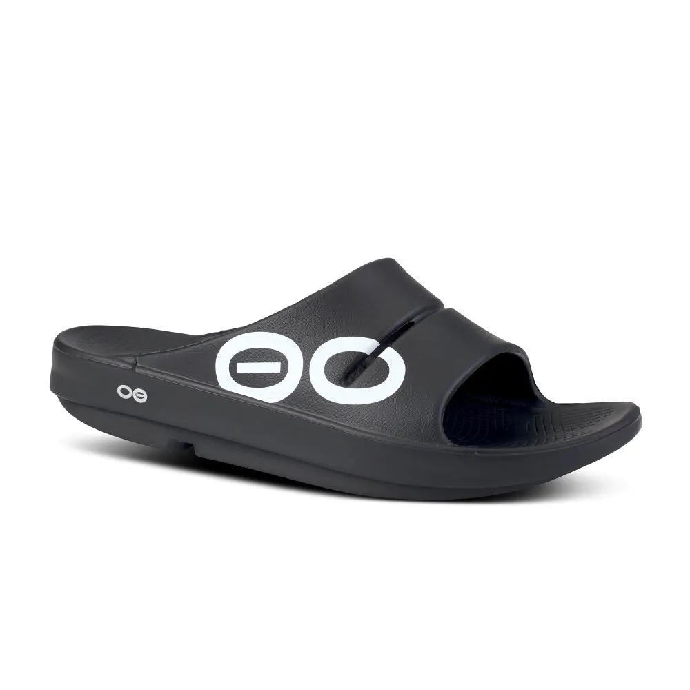 'OOFOS' Men's OOahh Sport Slide - Black / White