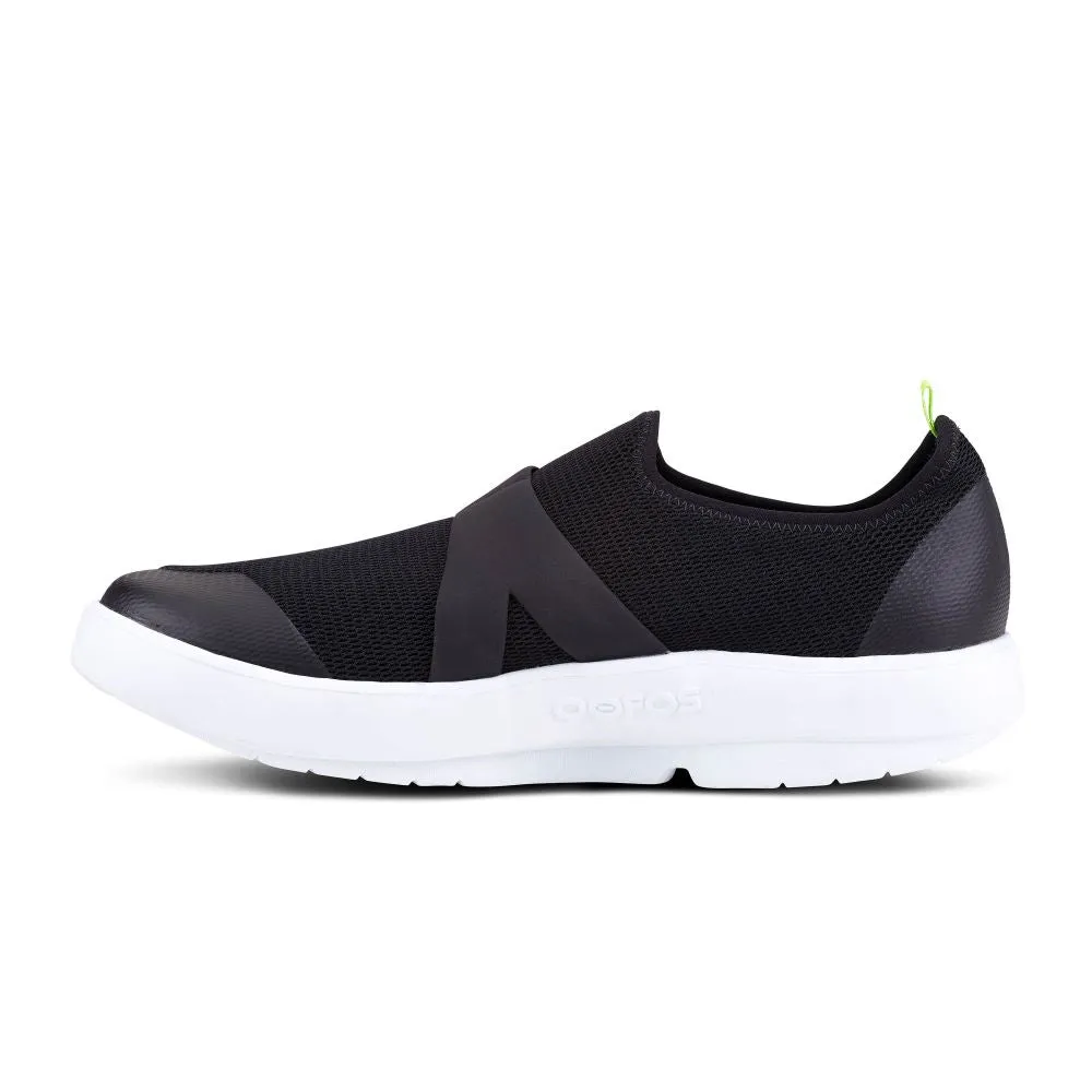 'OOFOS' Men's OOmg Mesh Low Slip On - White / Black