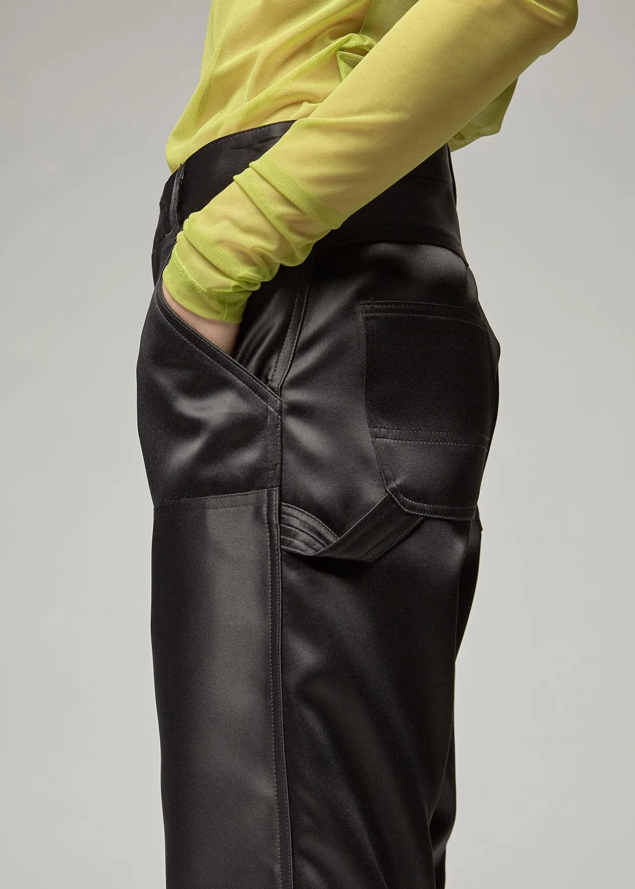 Painter Pants - Black Satin