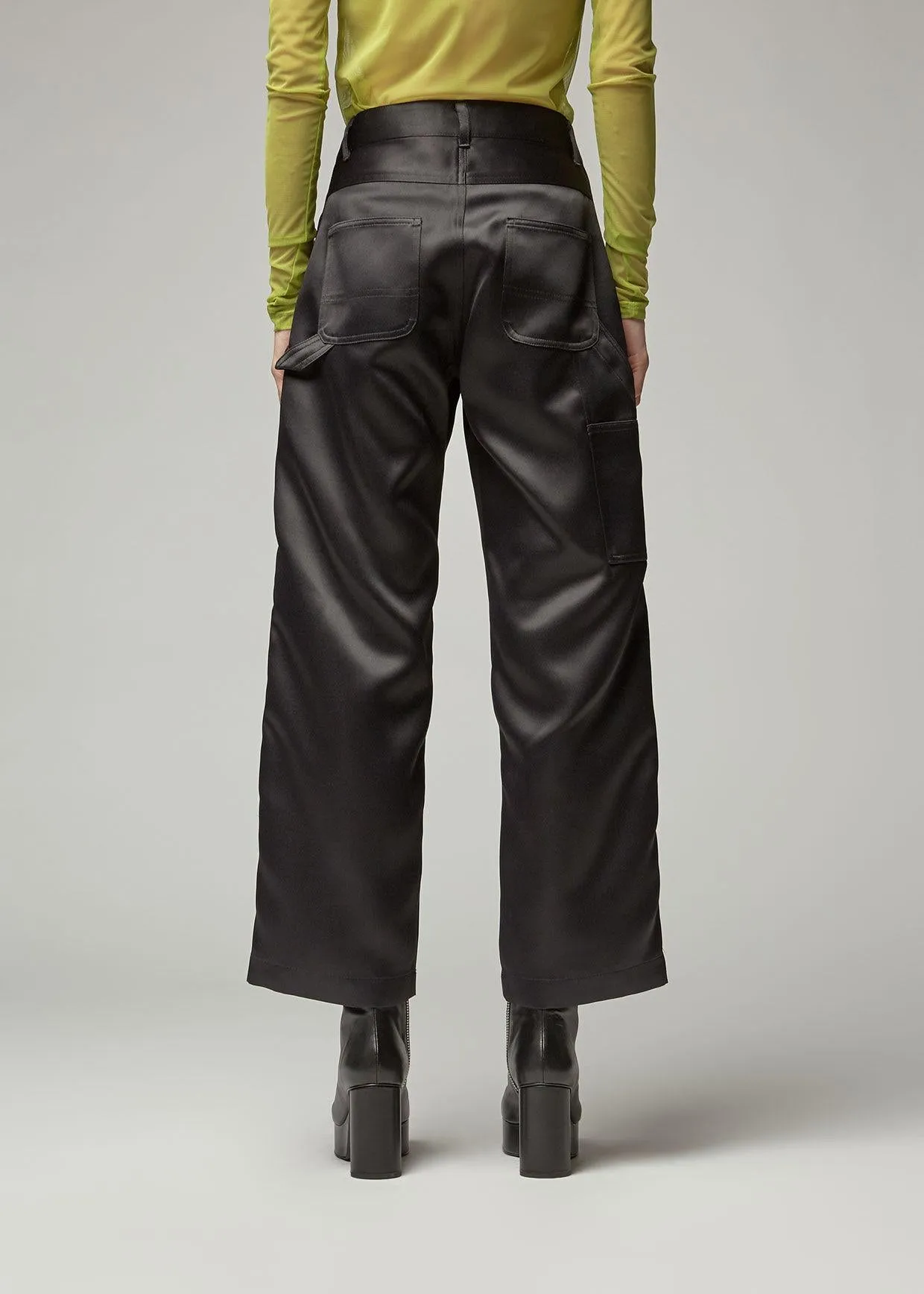 Painter Pants - Black Satin