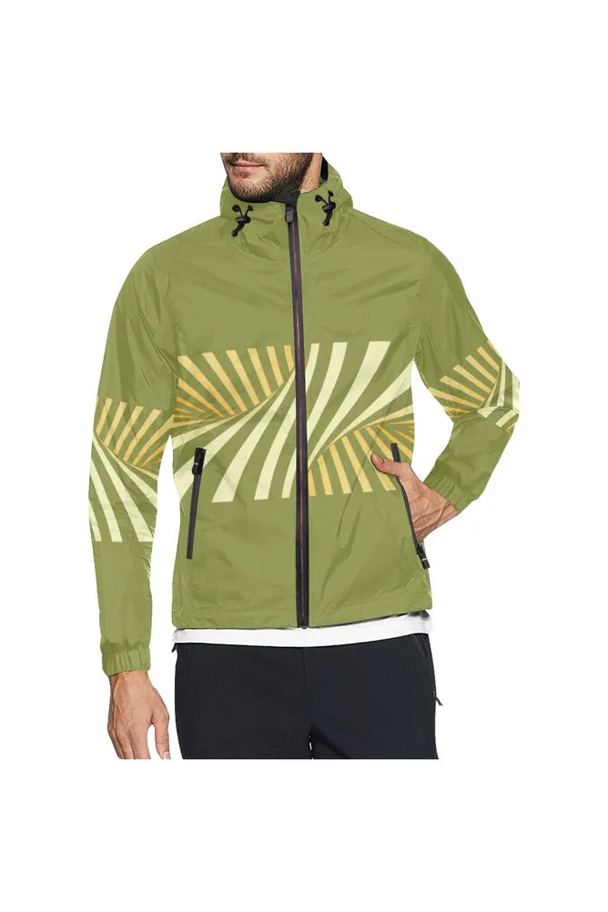 Pepper Stem Green & Aspen Gold Illusion All Over Print Windbreaker for Men (Model H23)