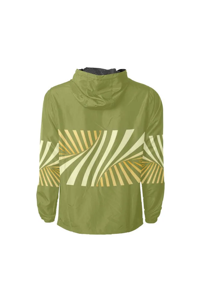 Pepper Stem Green & Aspen Gold Illusion All Over Print Windbreaker for Men (Model H23)