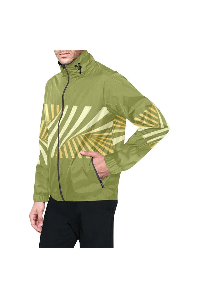 Pepper Stem Green & Aspen Gold Illusion All Over Print Windbreaker for Men (Model H23)