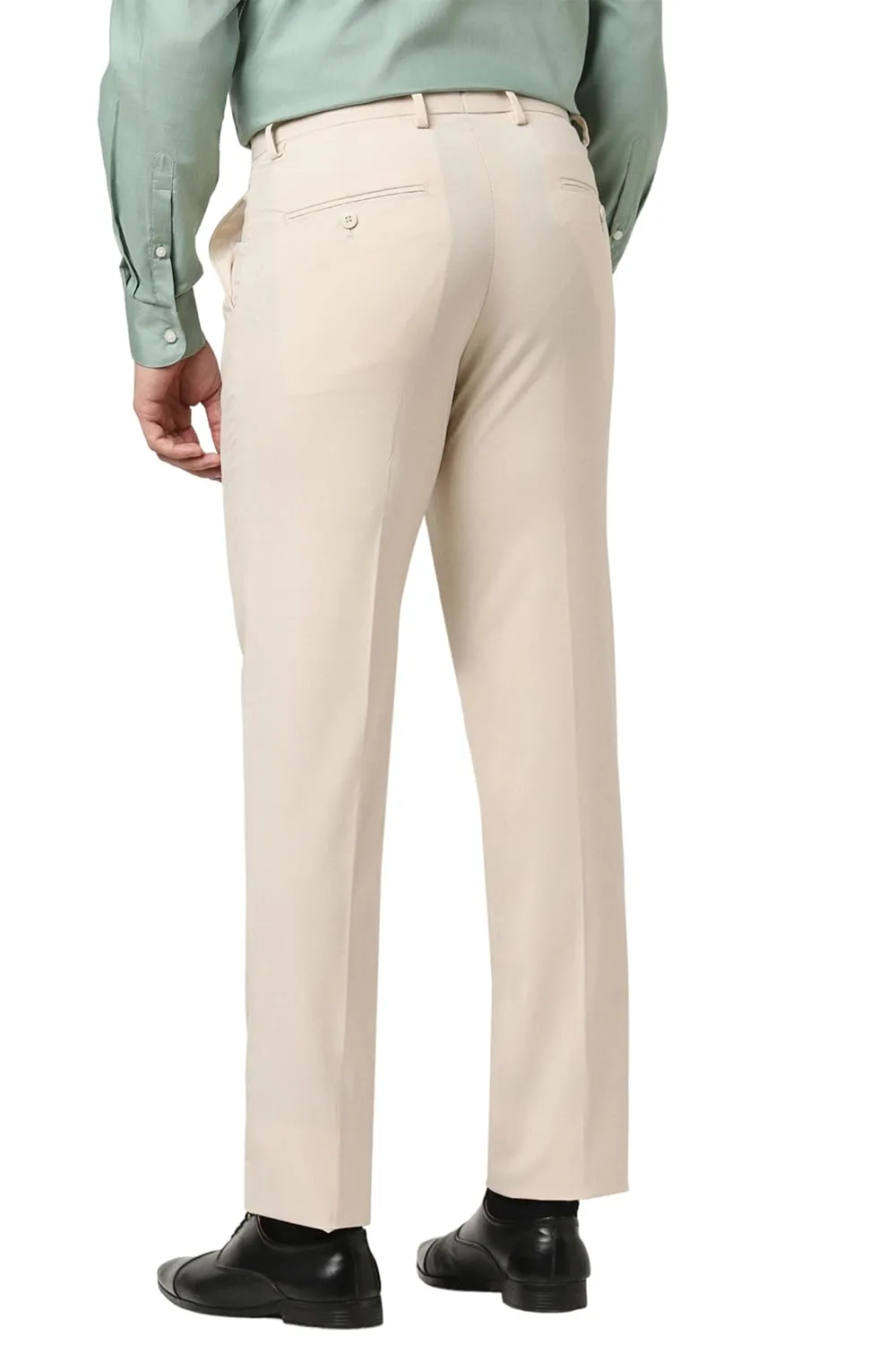 Peter England Men's Slim Pants (PETFWNSPU49470_Beige