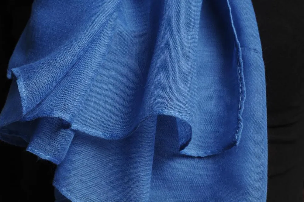 Plain Denim Blue Unisex Scarf & Beach Sarong