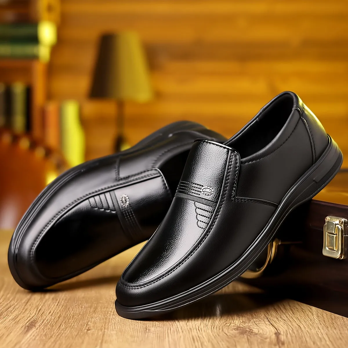 PLUS SIZE Mens Stylish Slip-On Dress Shoes - Ultra-Comfortable, Non-Skid & Durable - Perfect for Formal to Outdoor Wear