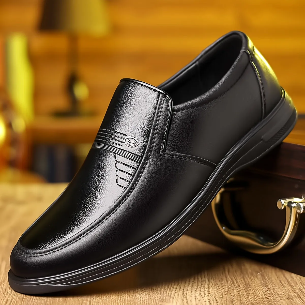 PLUS SIZE Mens Stylish Slip-On Dress Shoes - Ultra-Comfortable, Non-Skid & Durable - Perfect for Formal to Outdoor Wear