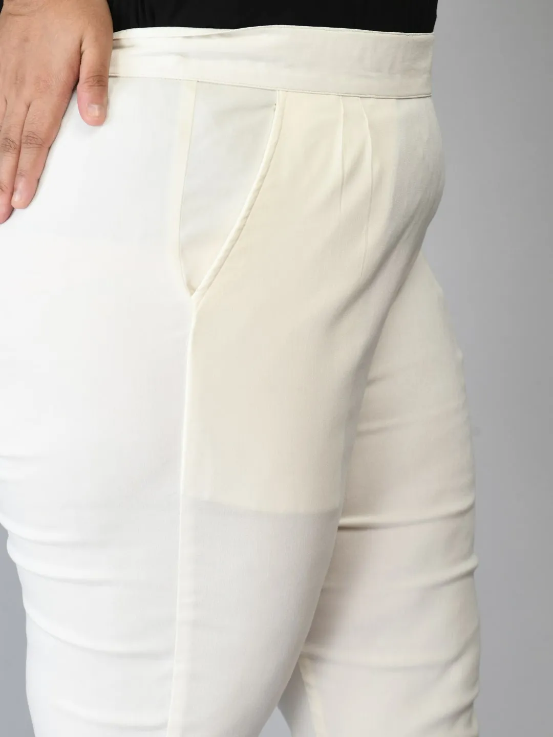 Plus Size Plus Size White Lycra Trousers