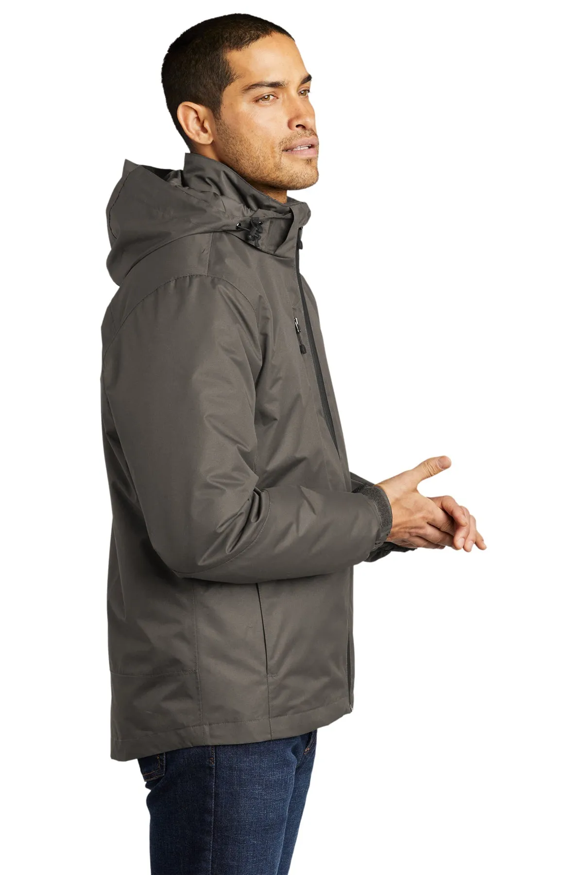 Port Authority Vortex Customized Waterproof 3-in-1 Jackets, Deep Smoke/ Charcoal