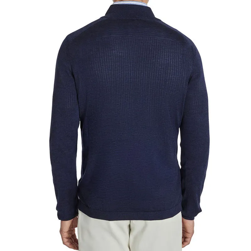 Premium 100% Cotton 1/4 Zipper Polo Collar Knit Sweater for Men - Custom OEM/ODM Manufacturing