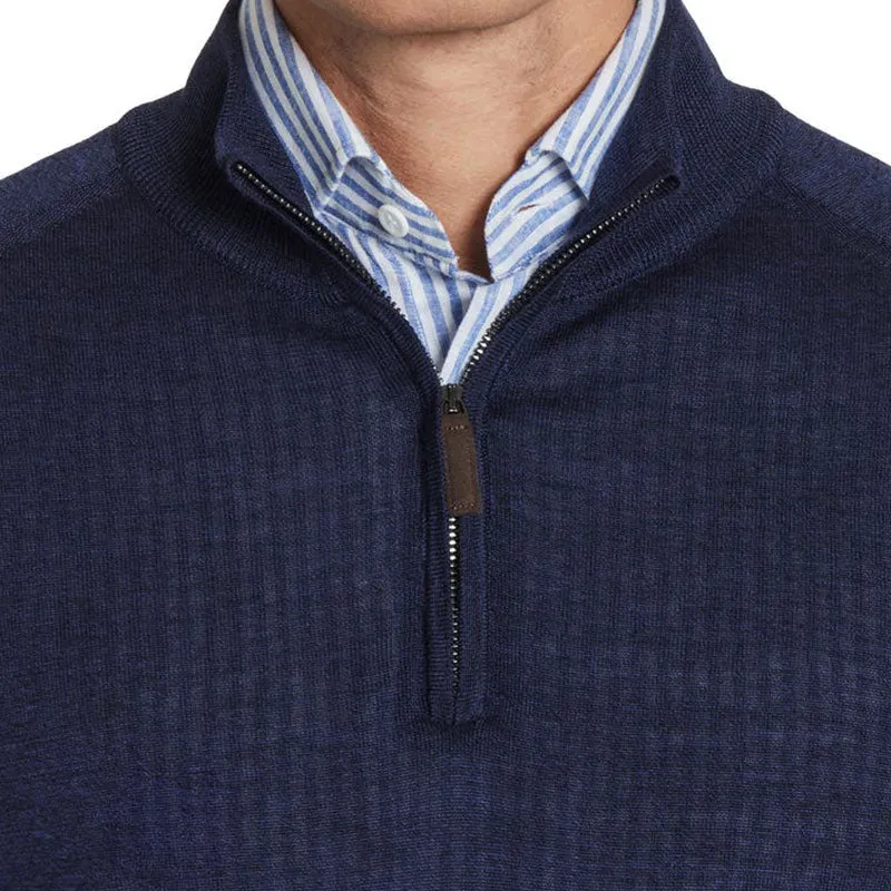 Premium 100% Cotton 1/4 Zipper Polo Collar Knit Sweater for Men - Custom OEM/ODM Manufacturing