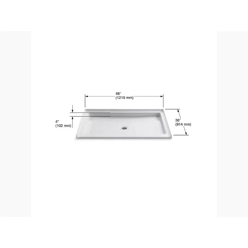 Purist 48" x 36" x 4.63" Shower Base in White