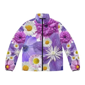 Purple Flowers - Men's Puffer Jacket