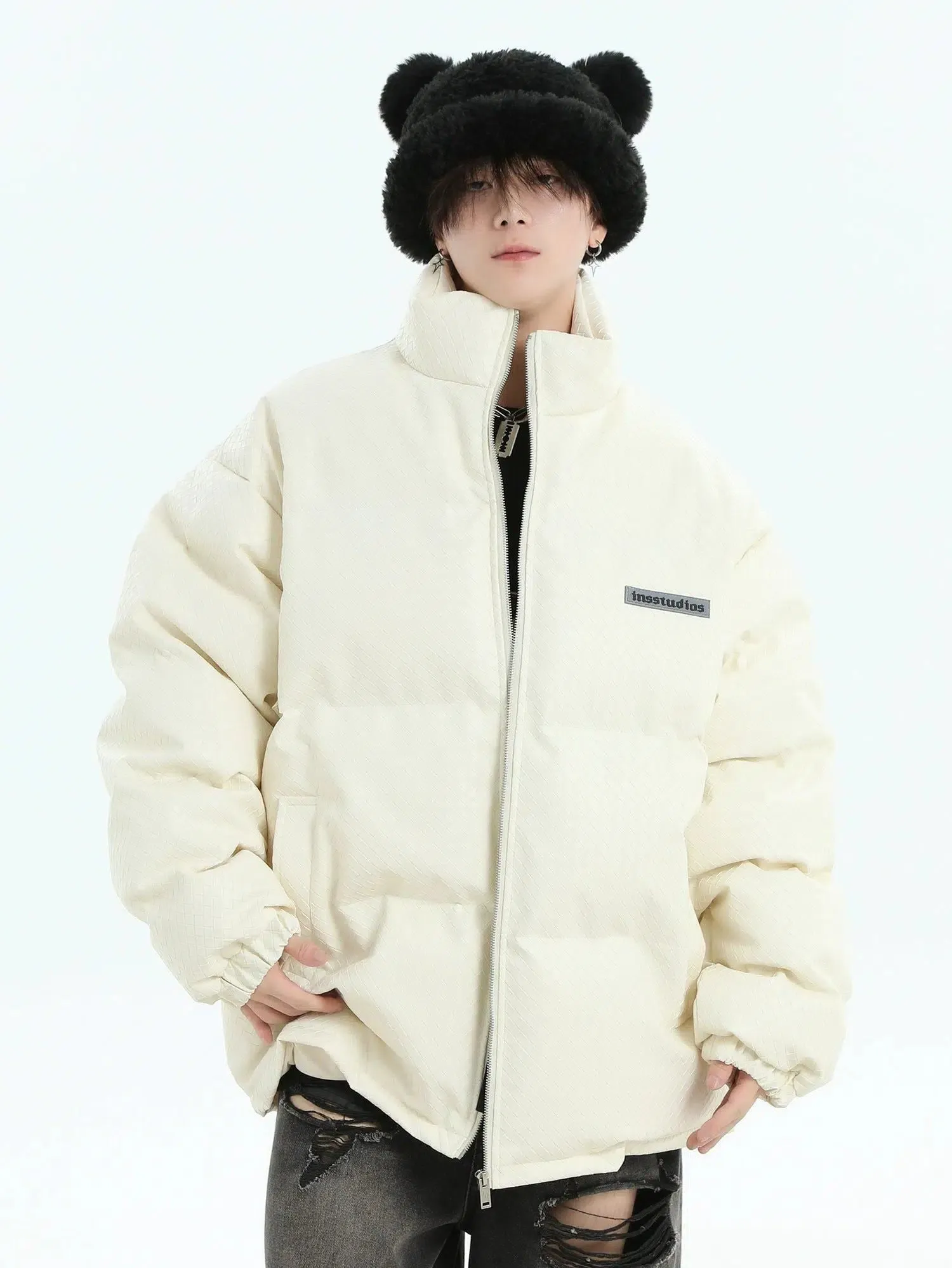 Quilted Textured Puffer Jacket