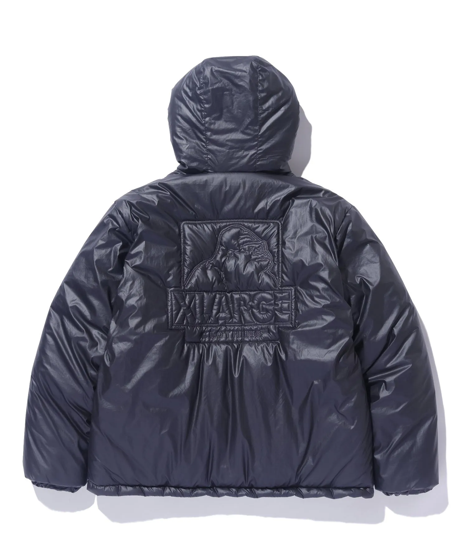 QUILTING LOGO HOODED PUFFER JACKET