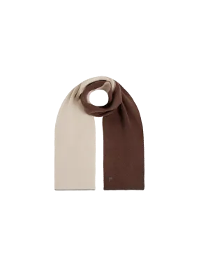 Recycled Cashmere Bi-color Scarf—chestnut brown