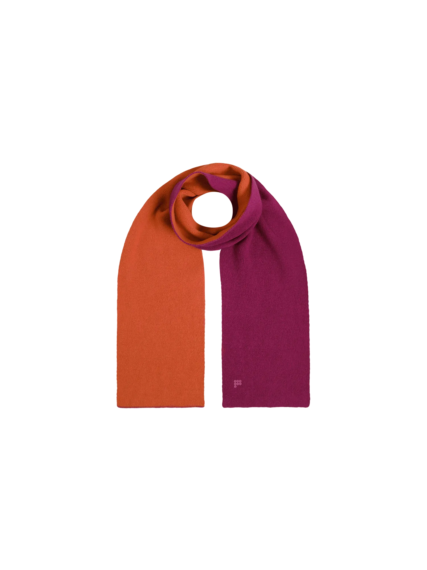 Recycled Cashmere Bi-color Scarf—plum purple