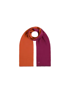 Recycled Cashmere Bi-color Scarf—plum purple