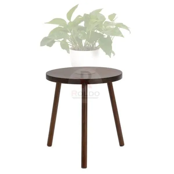 Roldo Round Side Table, Small Coffee Table for Living Room, Night Stand for Small Spaces Plant Stand Easy Assembly-Brown