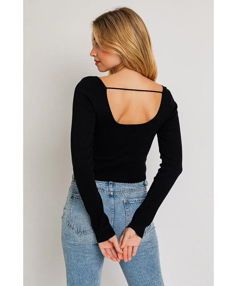 Sara Square Neck Sweater