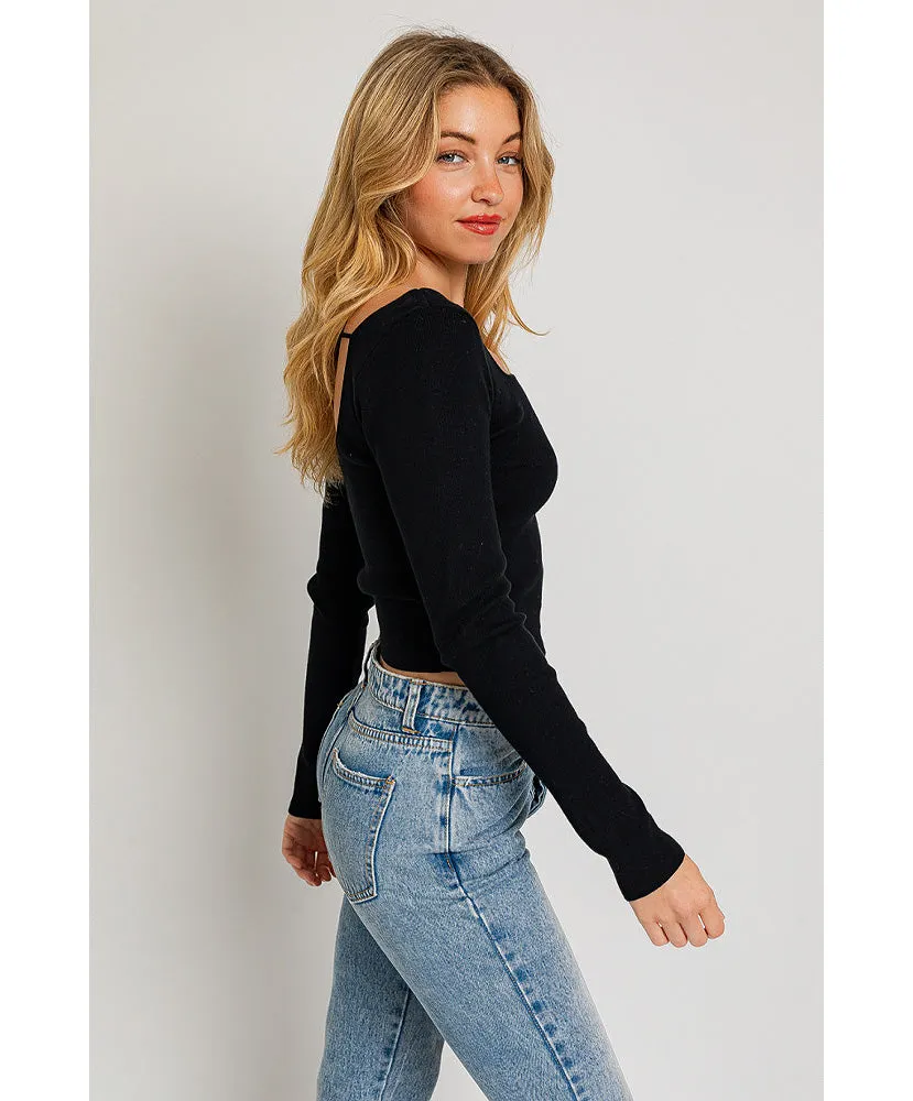 Sara Square Neck Sweater