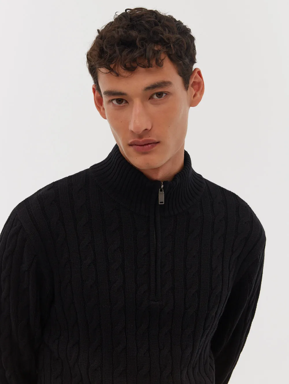 Selsey Funnel Neck Quarter-Zip Sweater