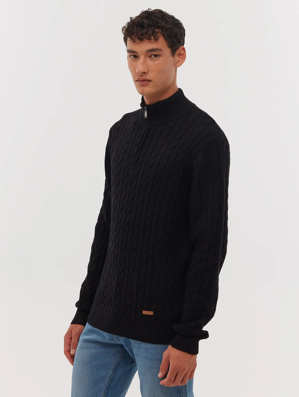 Selsey Funnel Neck Quarter-Zip Sweater