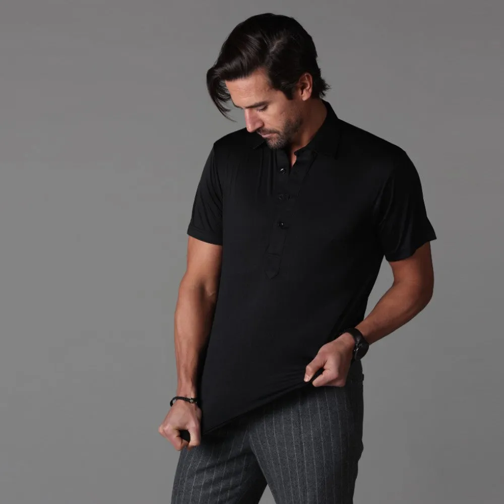 Semi-Spread Collar Polo Black