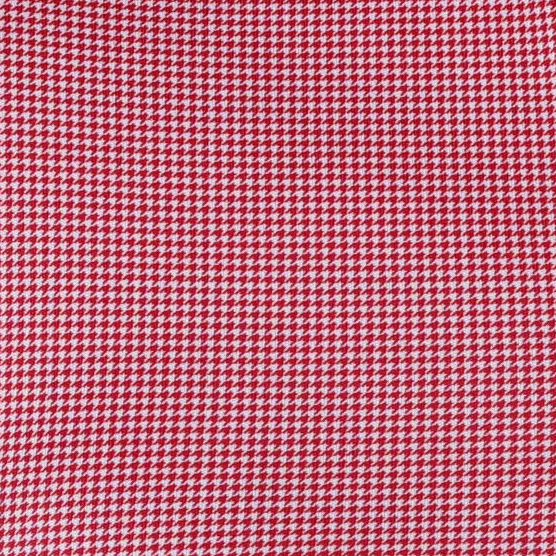 Semi-Spread Collar Polo Red Houndstooth