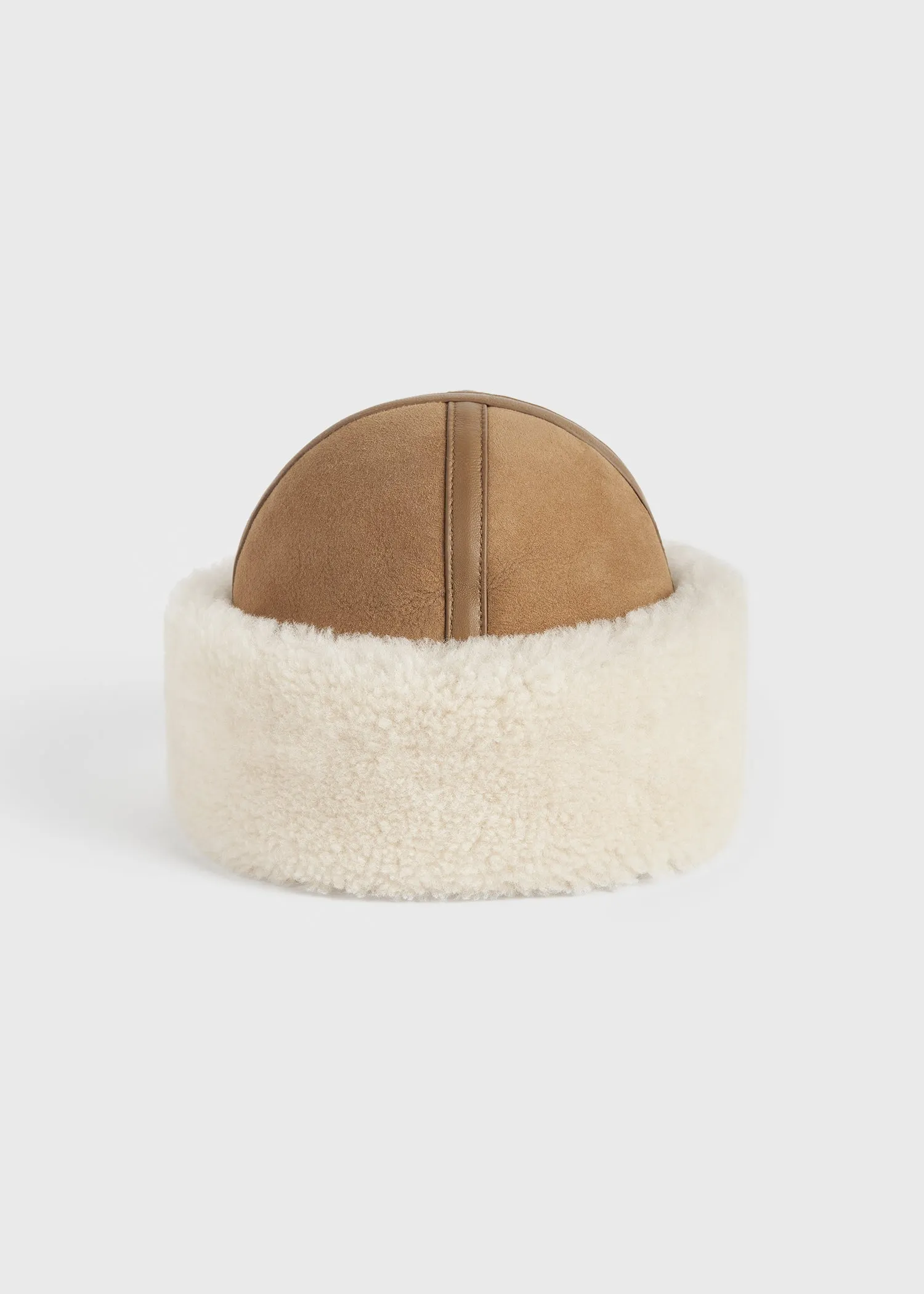 Shearling winter hat biscuit