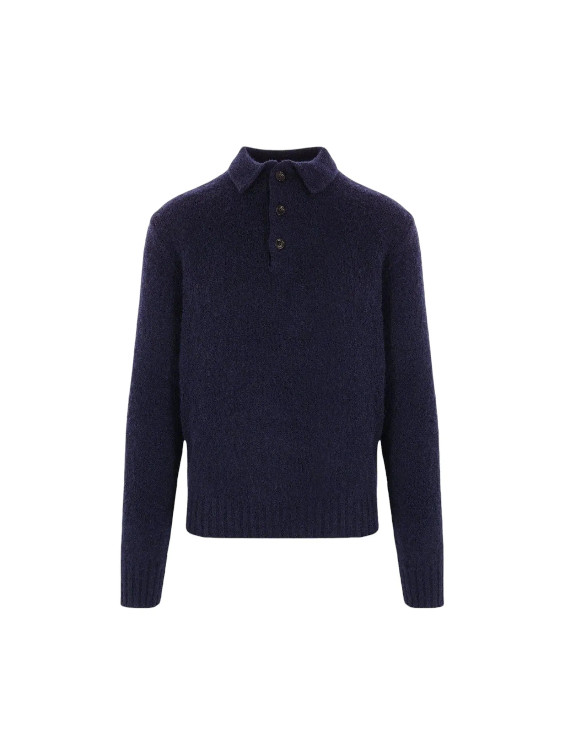 Shetland Wool Polo Sweater