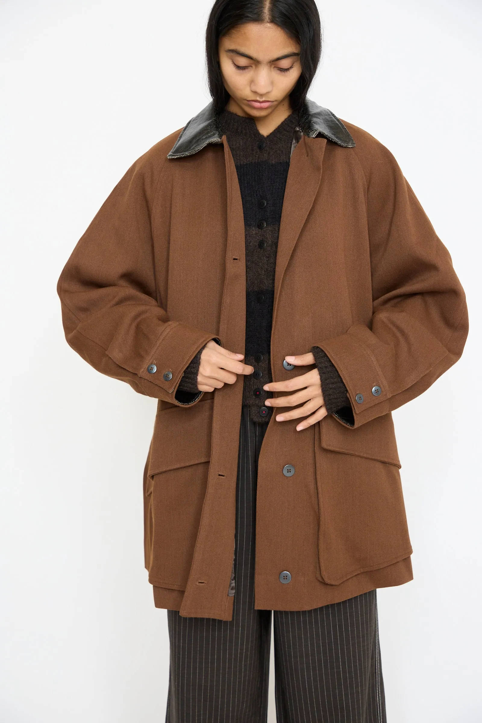 Short Trench Coat in Root