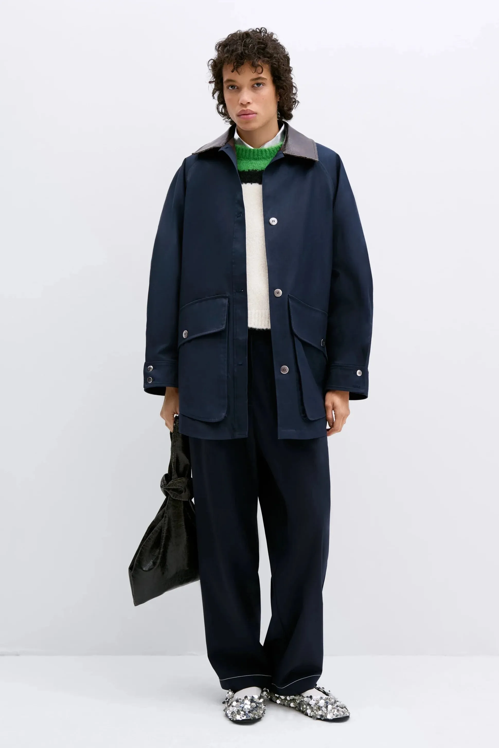 Short Trench Coat, Navy