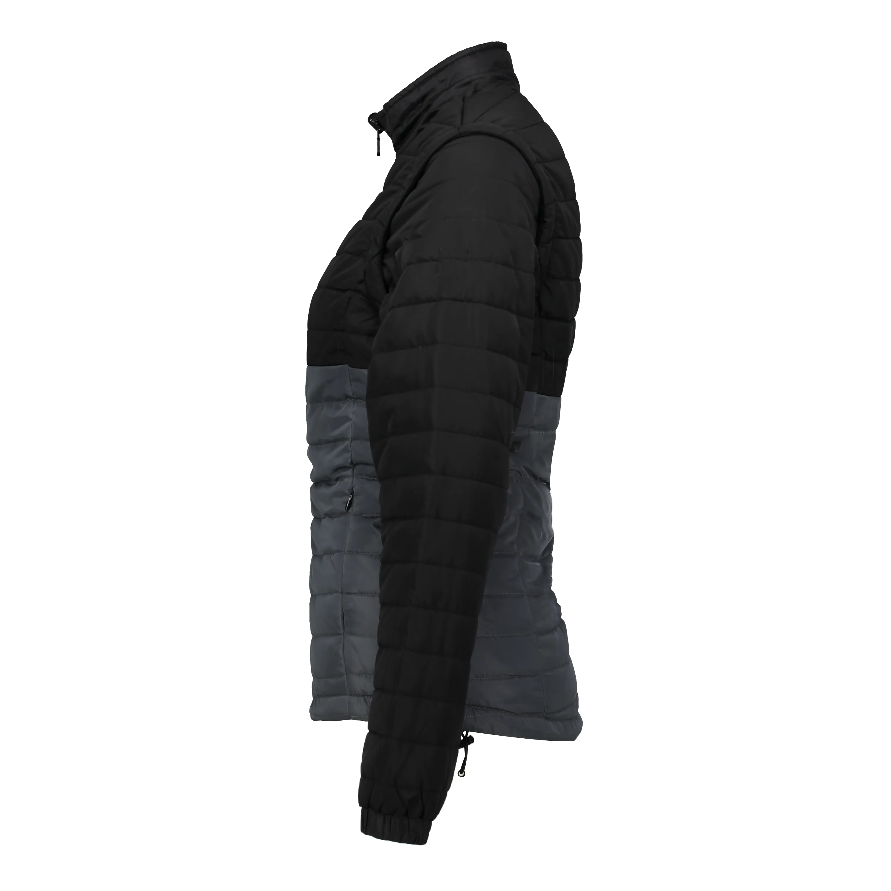 Sierra Black/Grey Women's Puffer Jacket Removable Arms