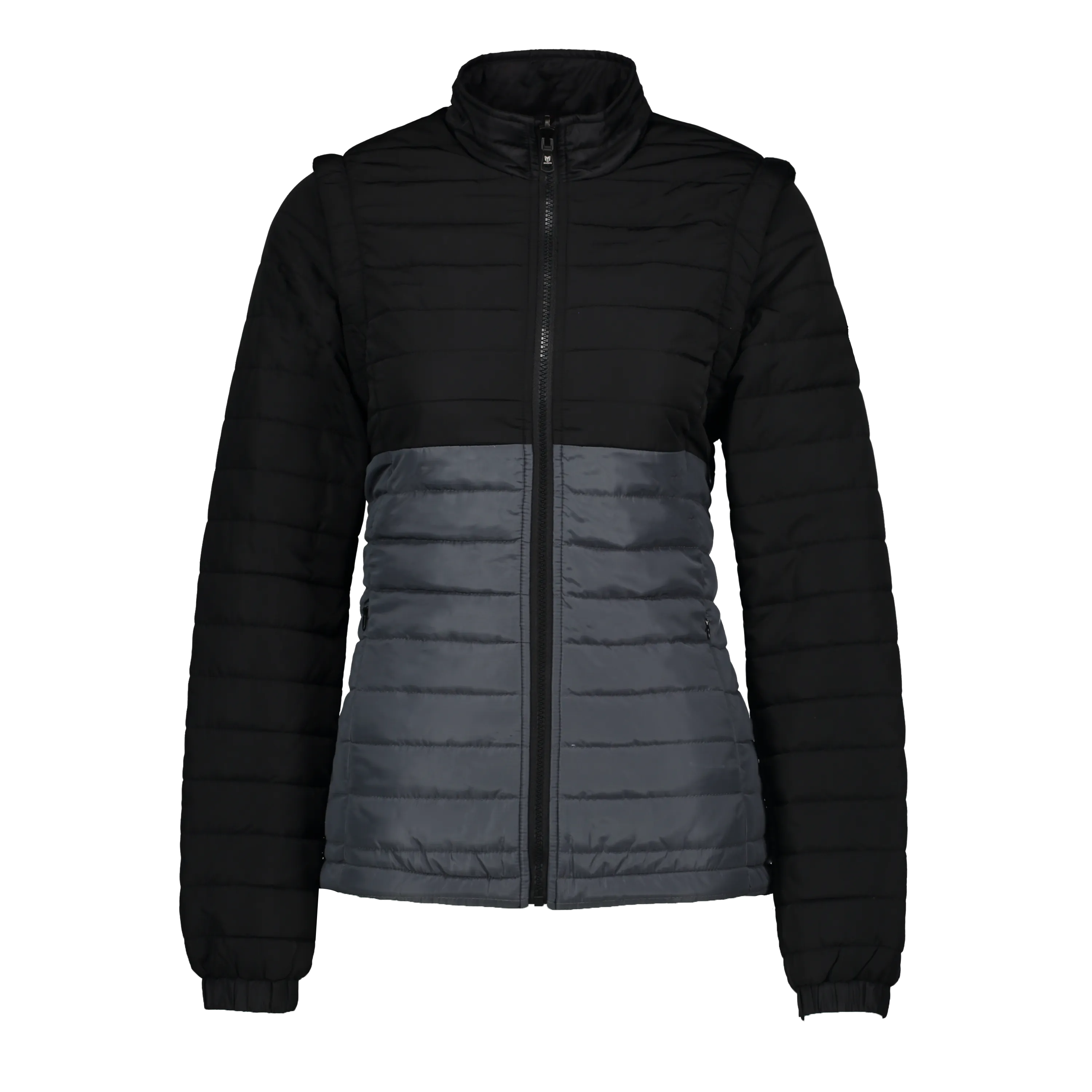 Sierra Black/Grey Women's Puffer Jacket Removable Arms