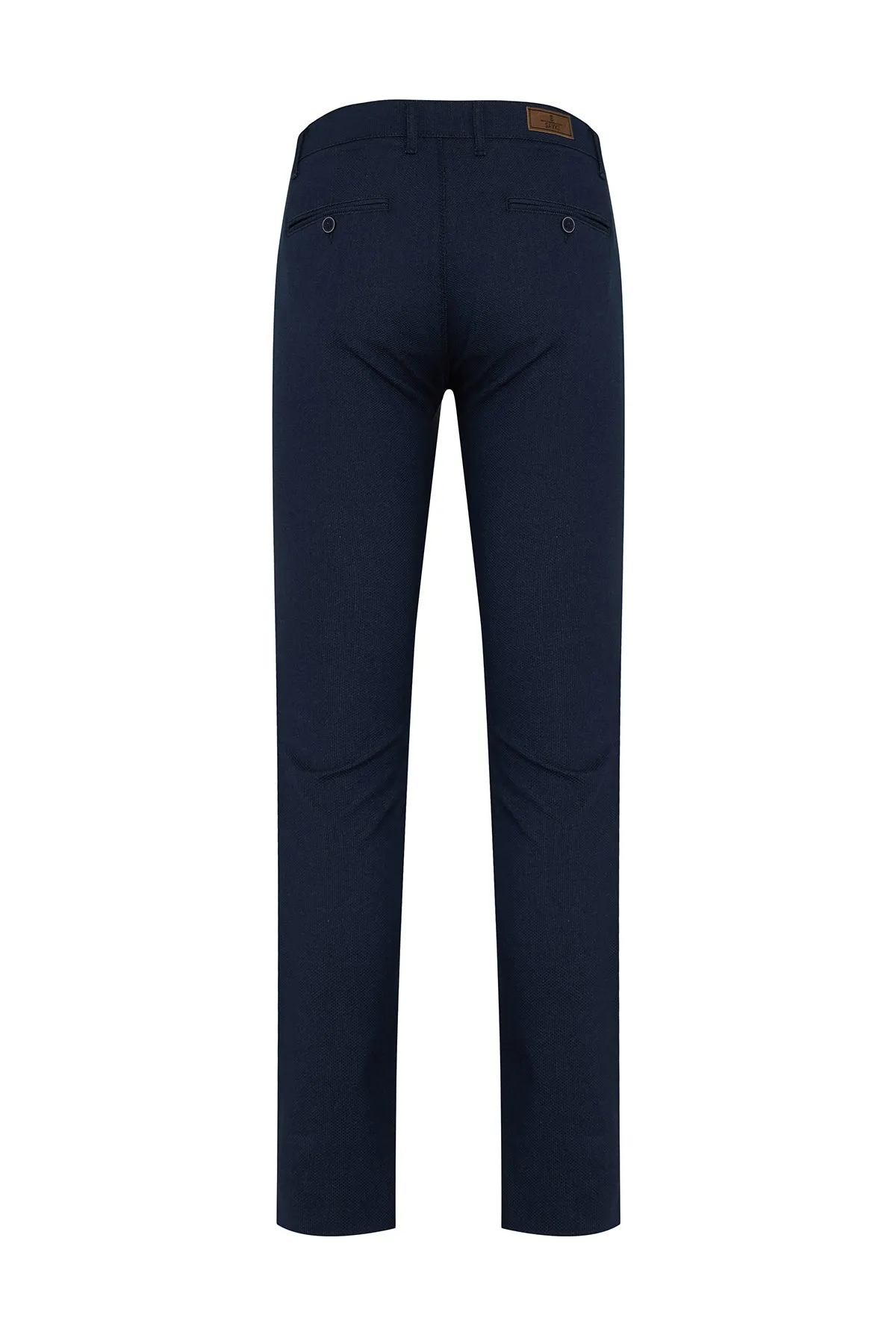 Slim Fit Navy Side Pocket Cotton Casual Pants