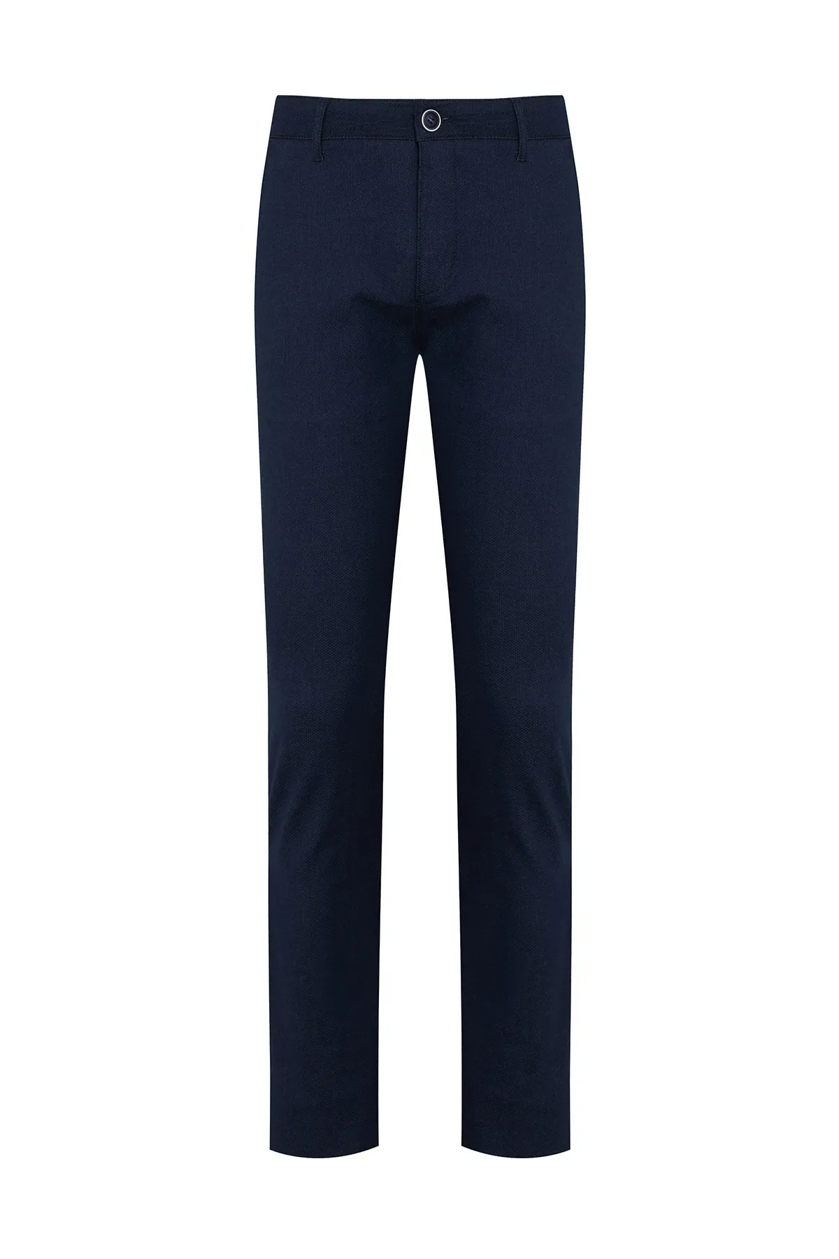 Slim Fit Navy Side Pocket Cotton Casual Pants