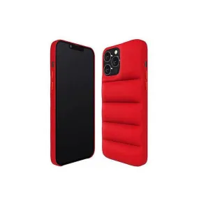 Soft Puffer Jacket Style Mobile Phone Case for iPhone 12 Pro- Red